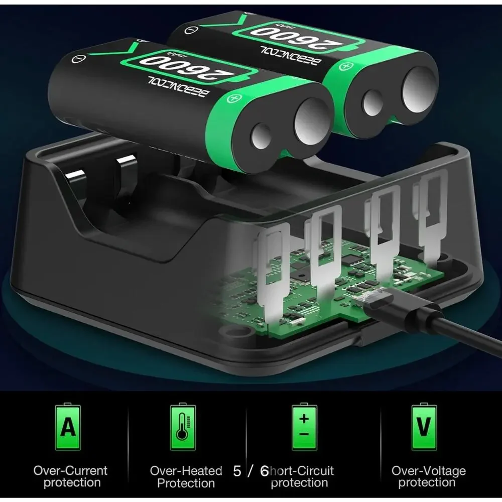 Beboncool 2 x2600mAh Rechargeable Battery, Xbox Series Controller, NWT